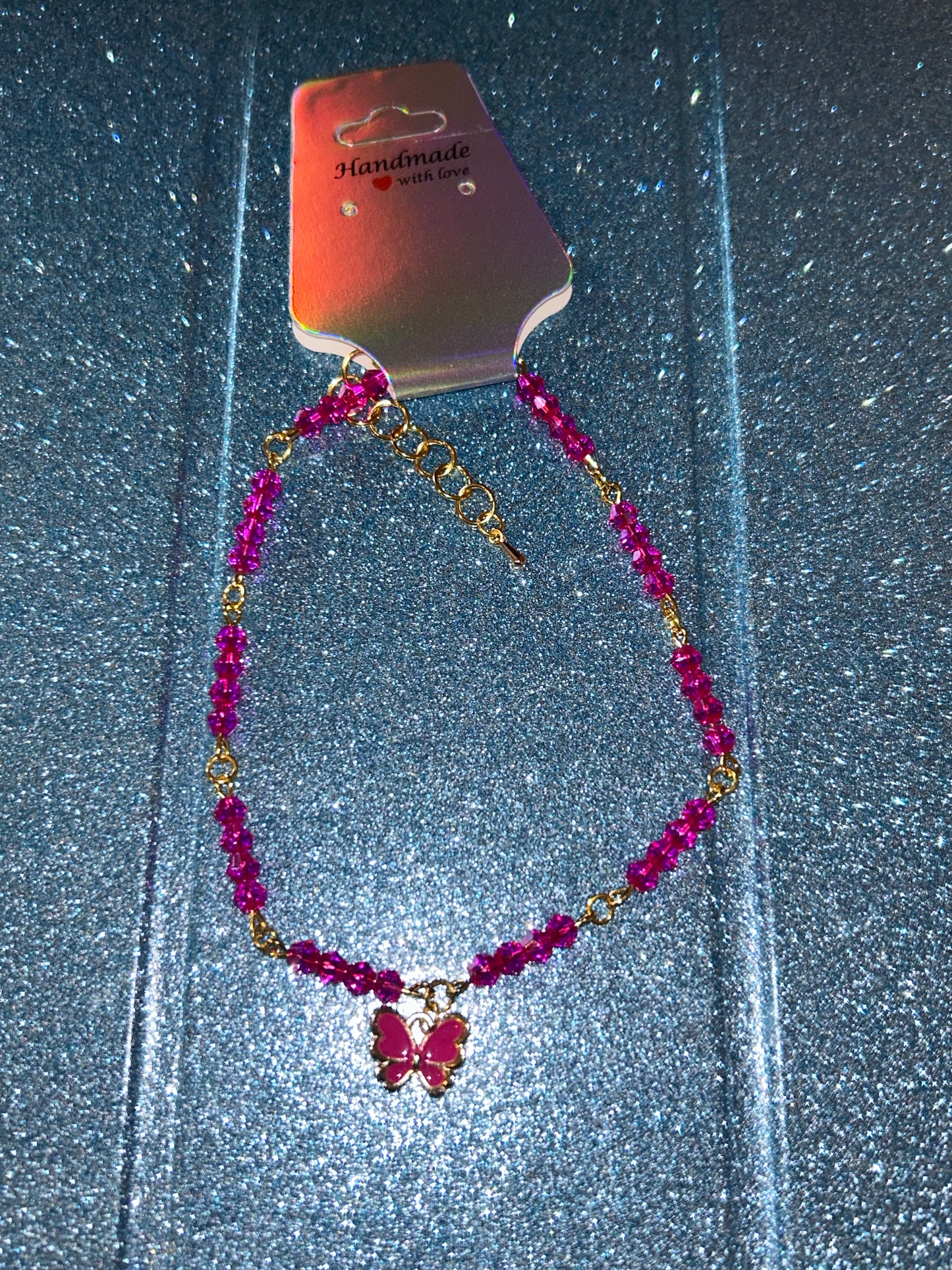 Rosa Mariposa Anklet