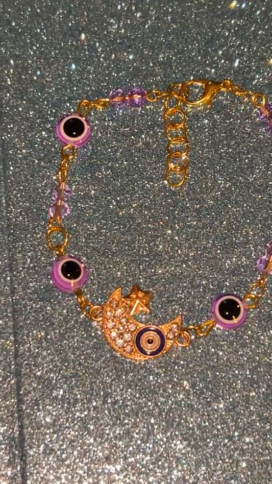 Gold Moon Charm Bracelet